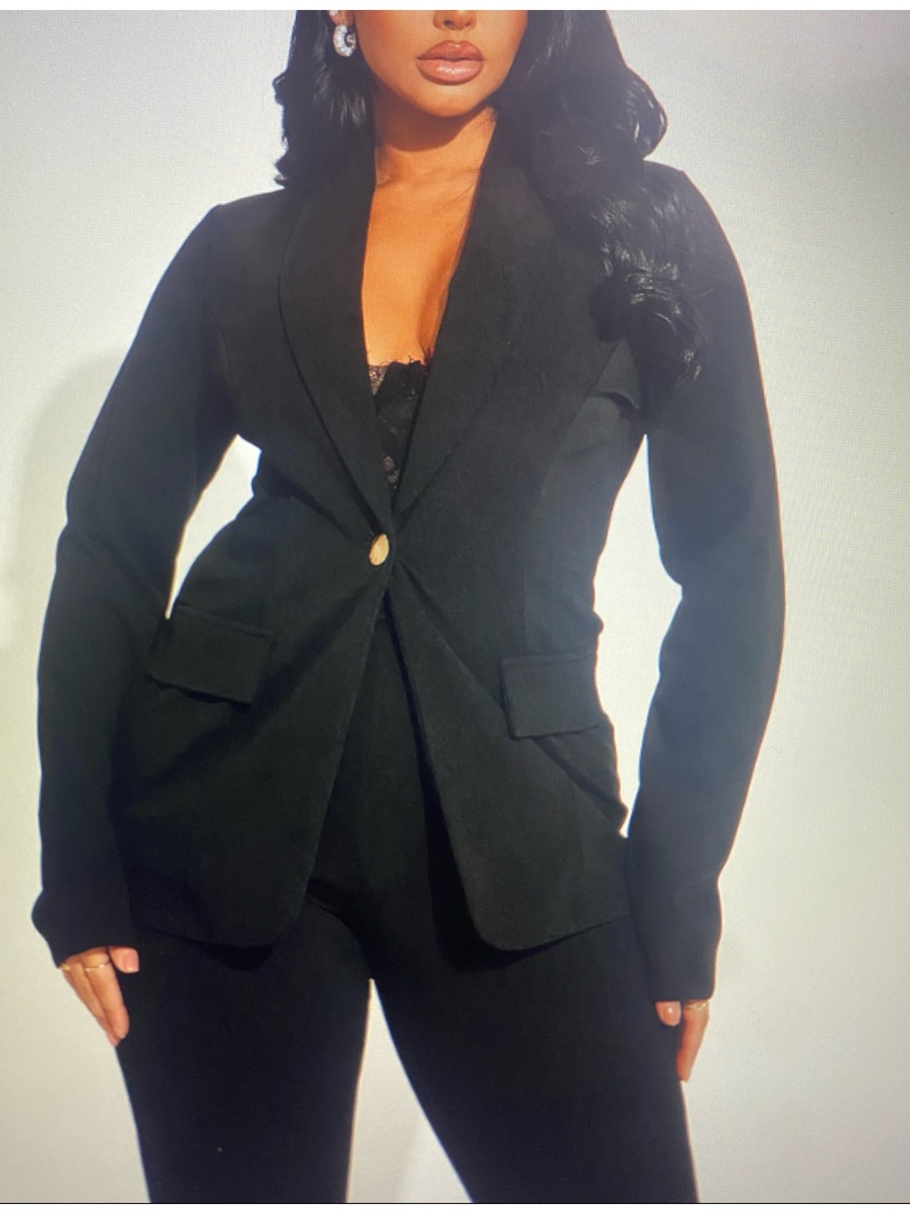 NWT Fashion Nova Head of The Table Pant Suit- Black